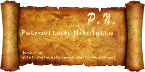 Petrovitsch Nikoletta névjegykártya